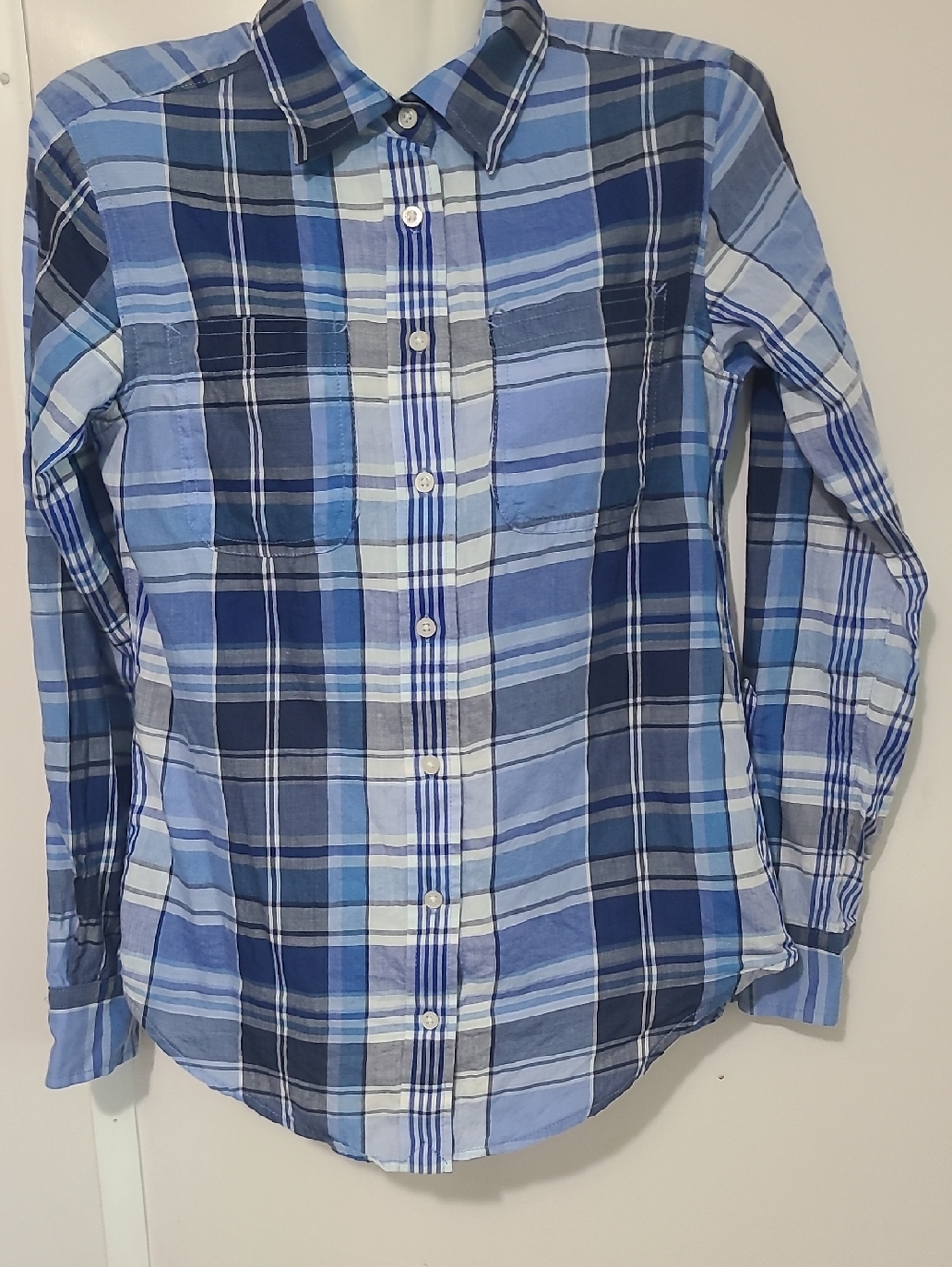 Ralph Lauren Blue Plaid Button-Up Shirt